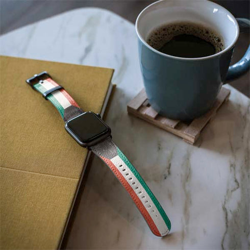 Kuwait Flag Distressed Apple Watch Band 38-40mm